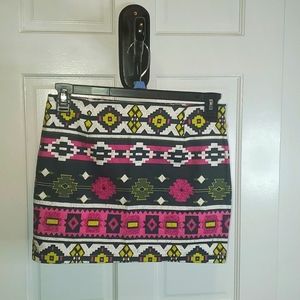 Buffalo, Aztec print, mini skirt, size small,